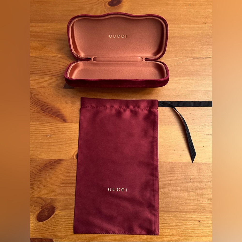 Gucci Burgundy Velvet Glasses Case